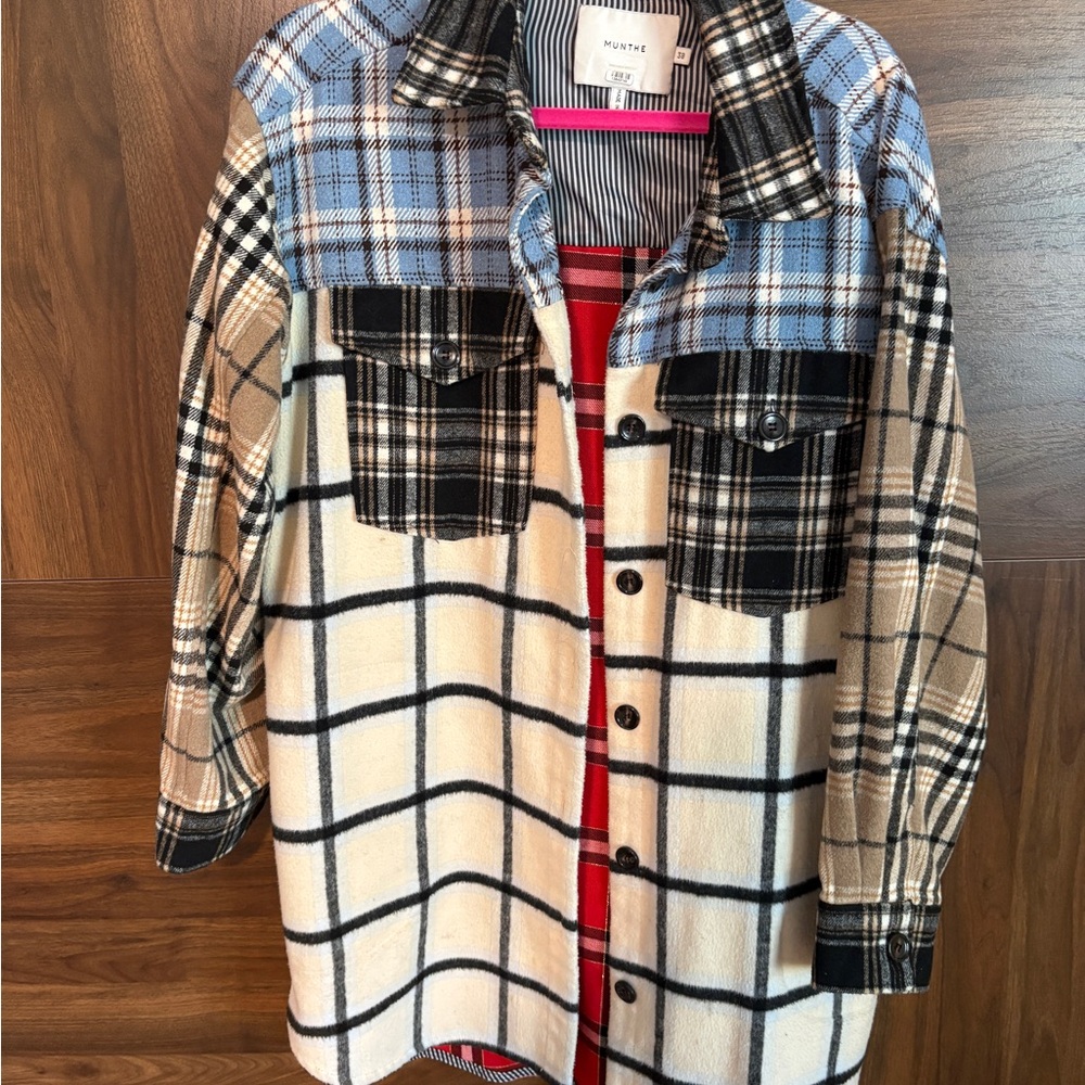 Plaid Button-Up Shirt Jacket